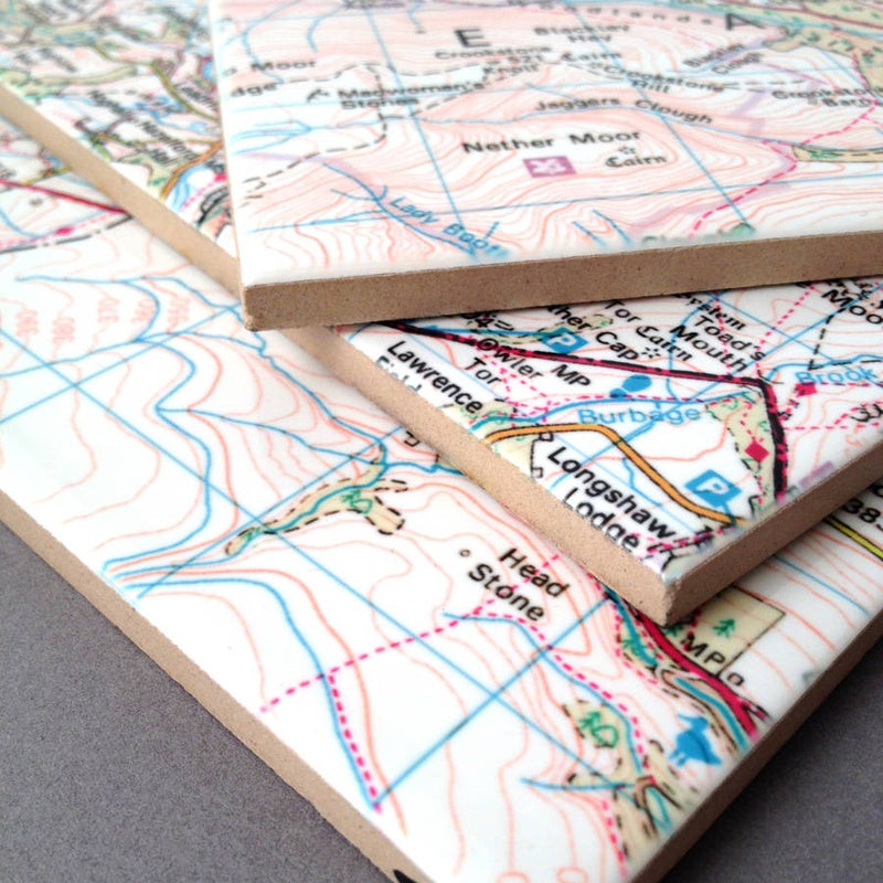 Bespoke Ceramic Map Tile — Personalised — handmade ceramics by Kiln & Co