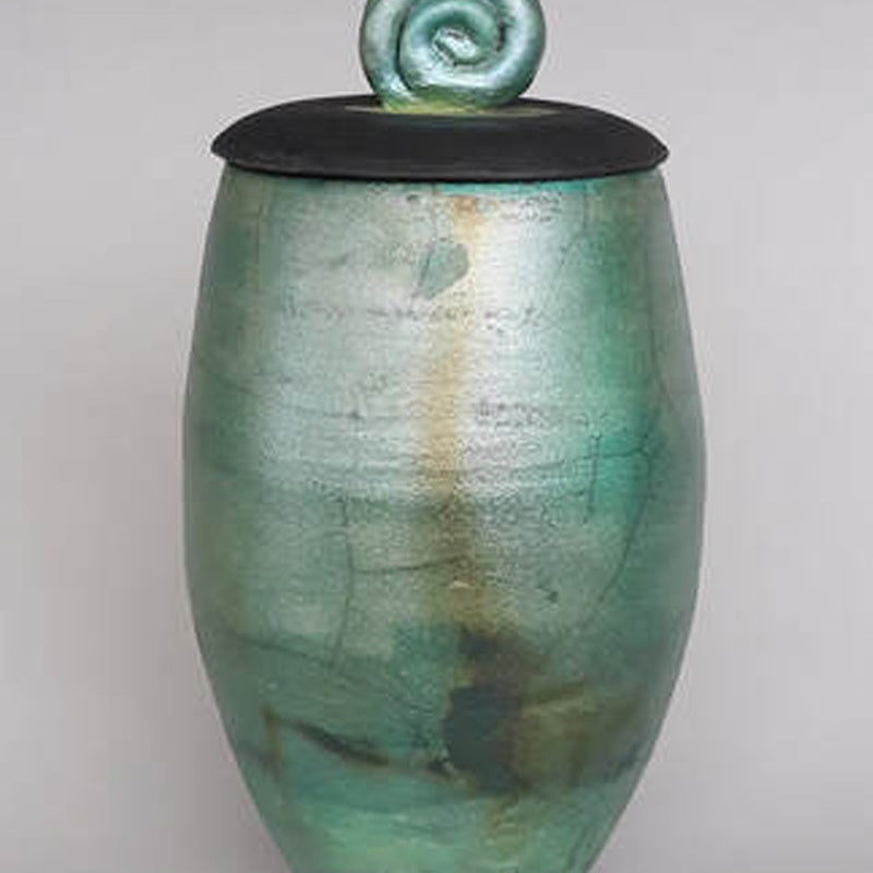 Bespoke Raku-Fired Anniversary Vessel — handmade ceramics by Kiln & Co