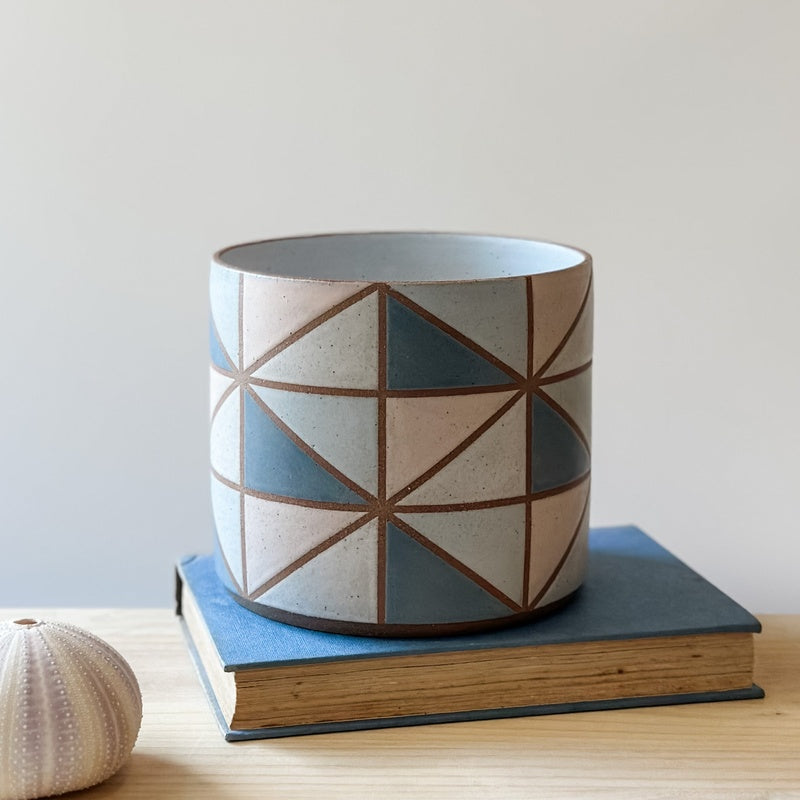 Geometric Ceramic Planter — handmade ceramics by Kiln & Co