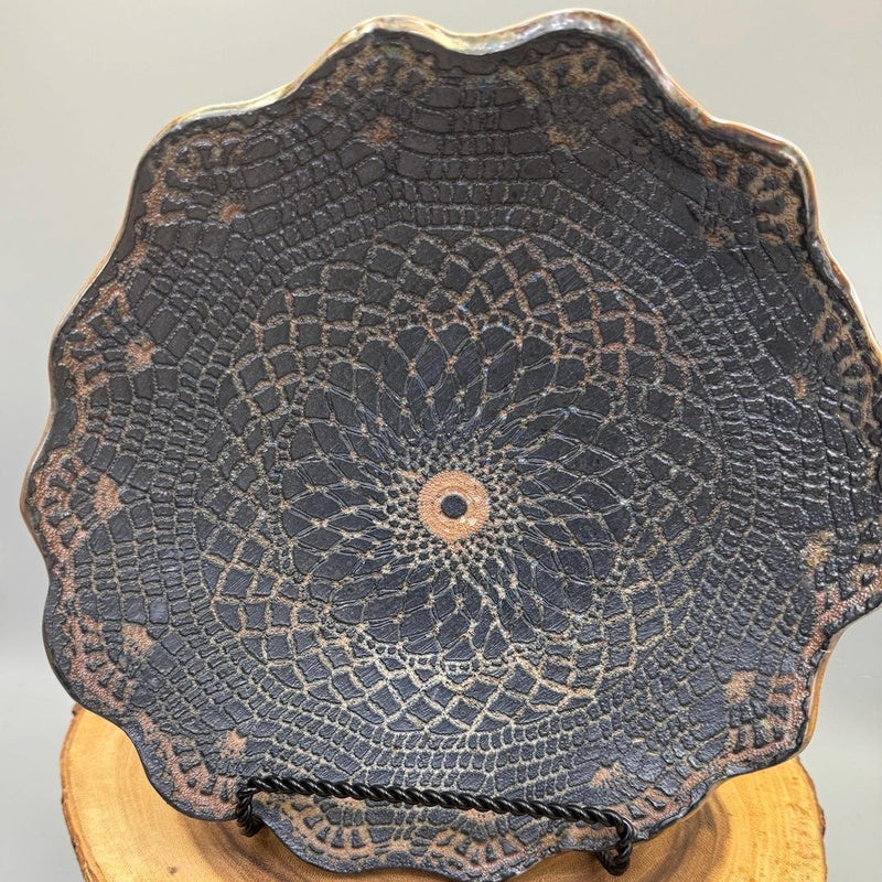 Large Wood-Fired Stoneware Platter — Showpiece — handmade ceramics by Kiln & Co