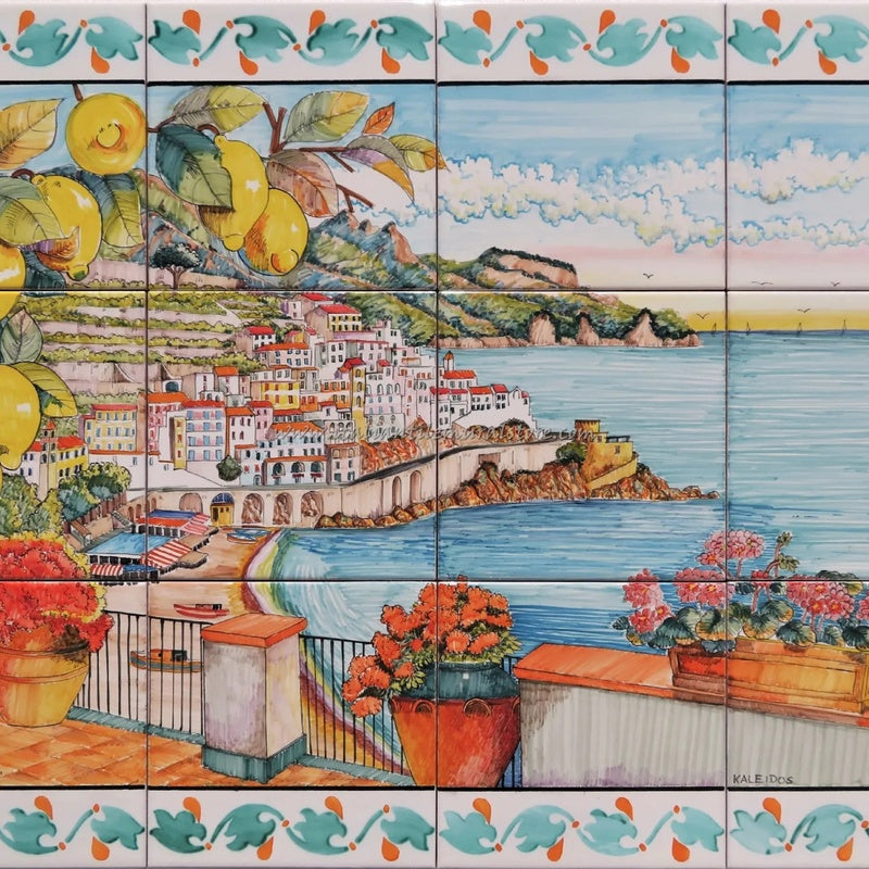 Set of 12 Hand-Painted Porcelain Tiles — Art Installation — handmade ceramics by Kiln & Co